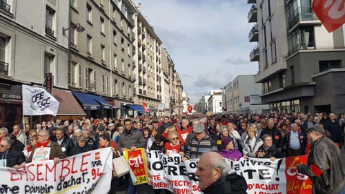 Retraités en colère manif Paris 15 mars 2018