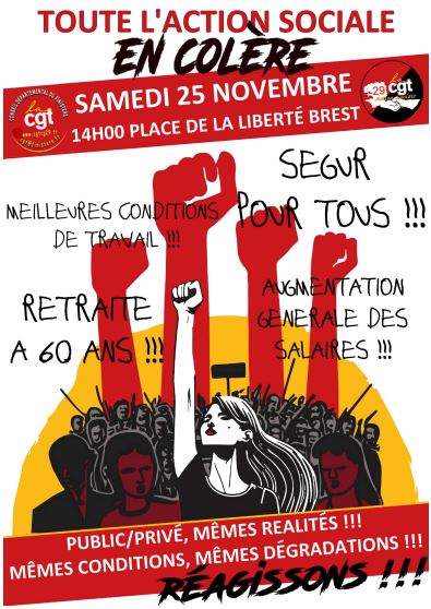 action sociale en colère 25 11 2023